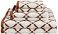 Diamond Geometric Plush Combed Cotton Absorbent 6-Piece Towel Set FredCo