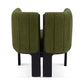 Modern green upholstered dining chairs with black legs, FredCo International furniture