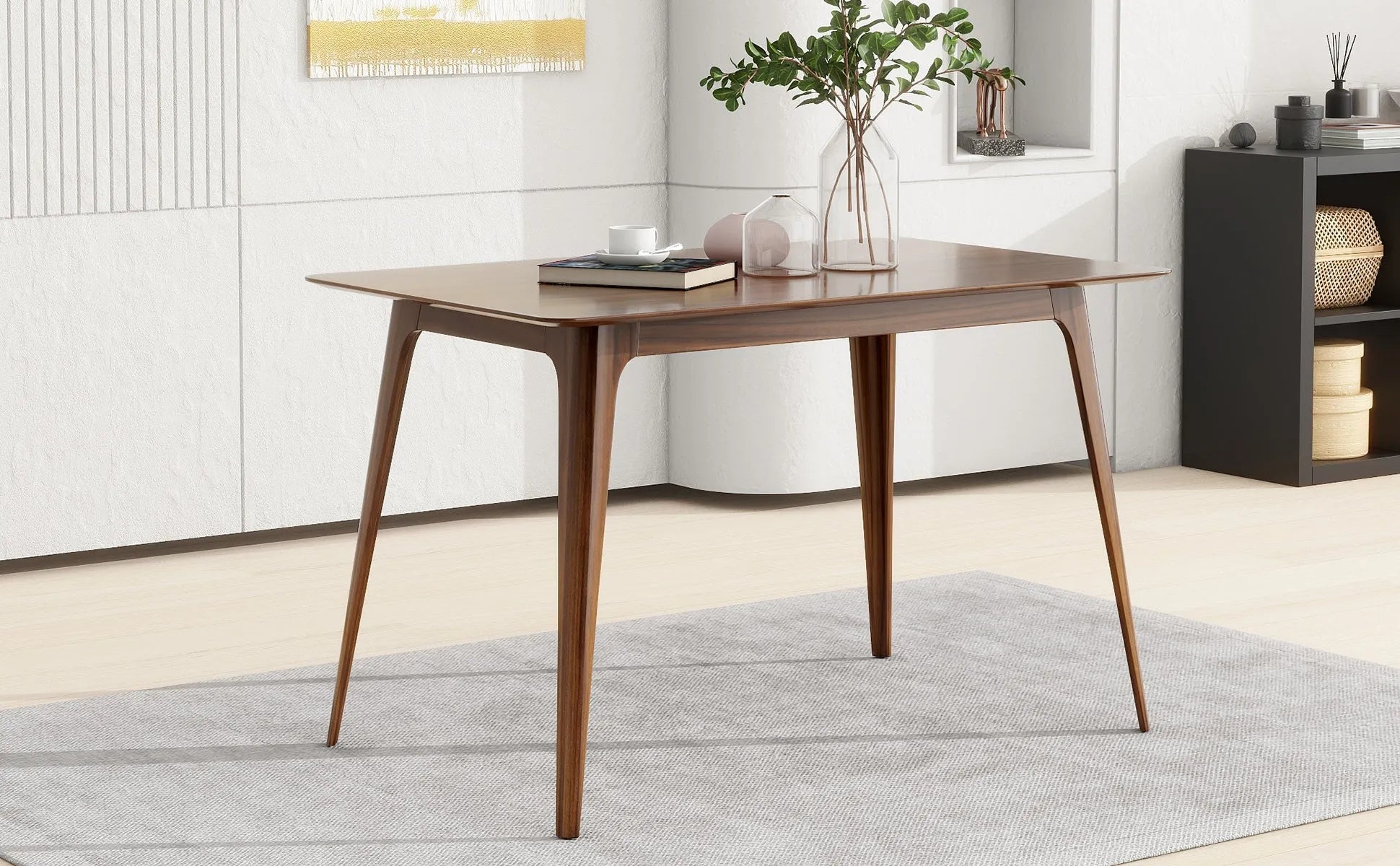 Dining Table Solid Wood Legs, Walnut FredCo