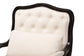 Dion Traditional French Cream Fabric and Wenge Brown Finished Wood Accent Chair FredCo