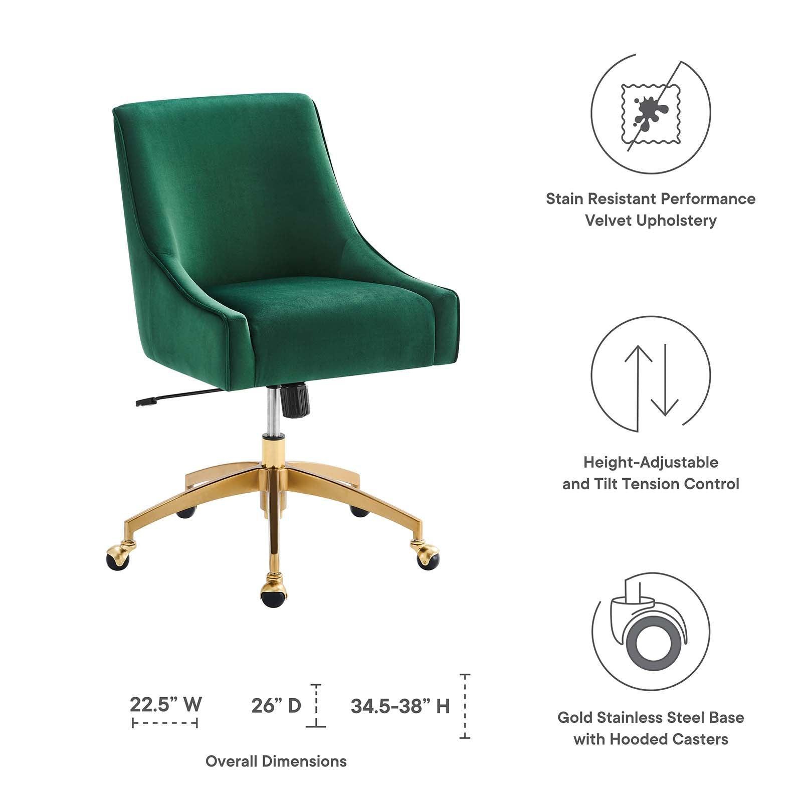 Discern Performance Velvet Office Chair, EEI-5079 FredCo