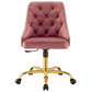 Distinct Tufted Swivel Performance Velvet Office Chair, EEI-4368 FredCo