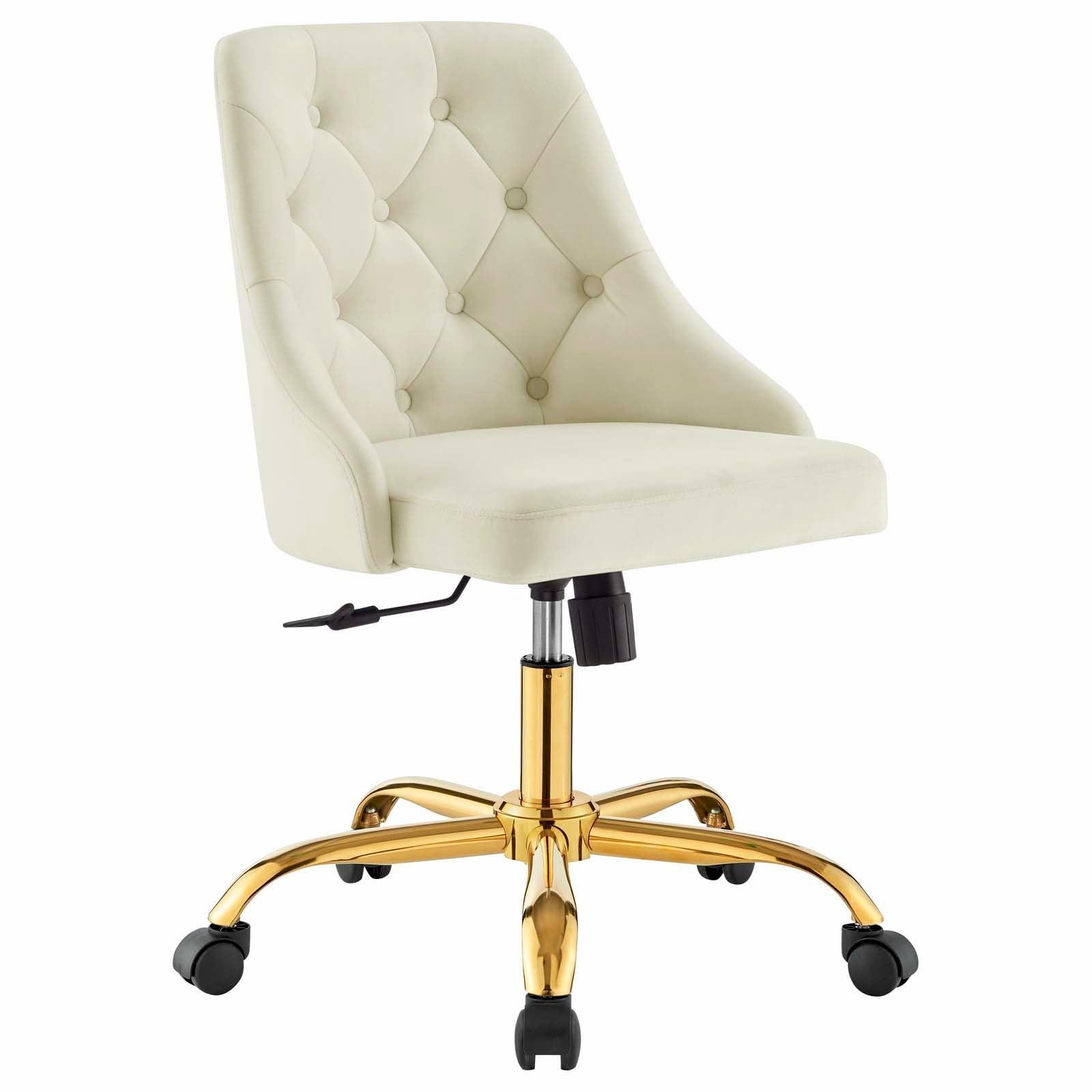 Distinct Tufted Swivel Performance Velvet Office Chair, EEI-4368 FredCo