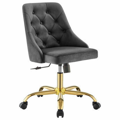 Distinct Tufted Swivel Performance Velvet Office Chair, EEI-4368 FredCo
