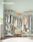 Dividable Clothing Rack with Adjustable Shelves and Hanging Rails Cloud White FredCo