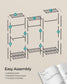 Dividable Clothing Rack with Adjustable Shelves and Hanging Rails Ink Black FredCo