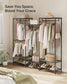 Dividable Clothing Rack with Adjustable Shelves and Hanging Rails Ink Black FredCo
