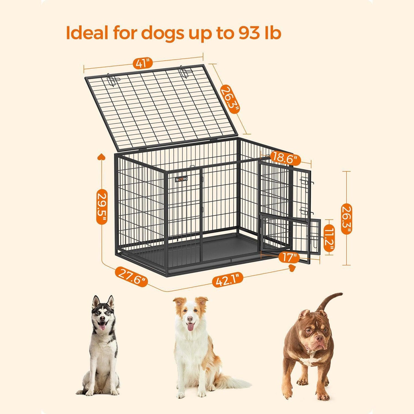 Dog Crate 42.1 x 27.6 x 29.5 Inches FredCo