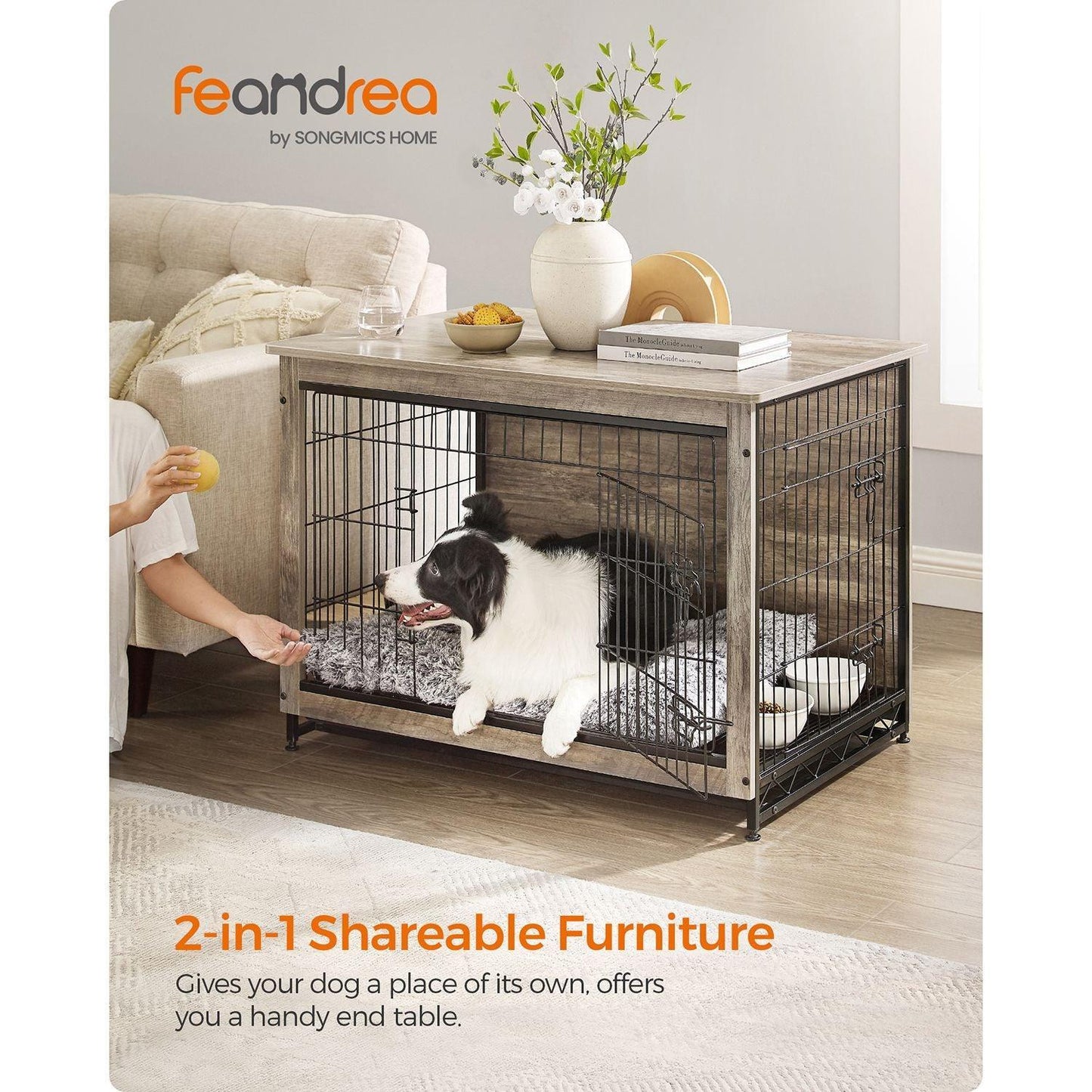 Dog Crate Furniture Greige FredCo