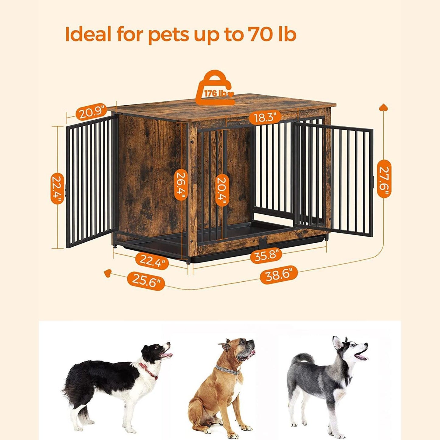Dog Crate Furniture with 2 Doors FredCo