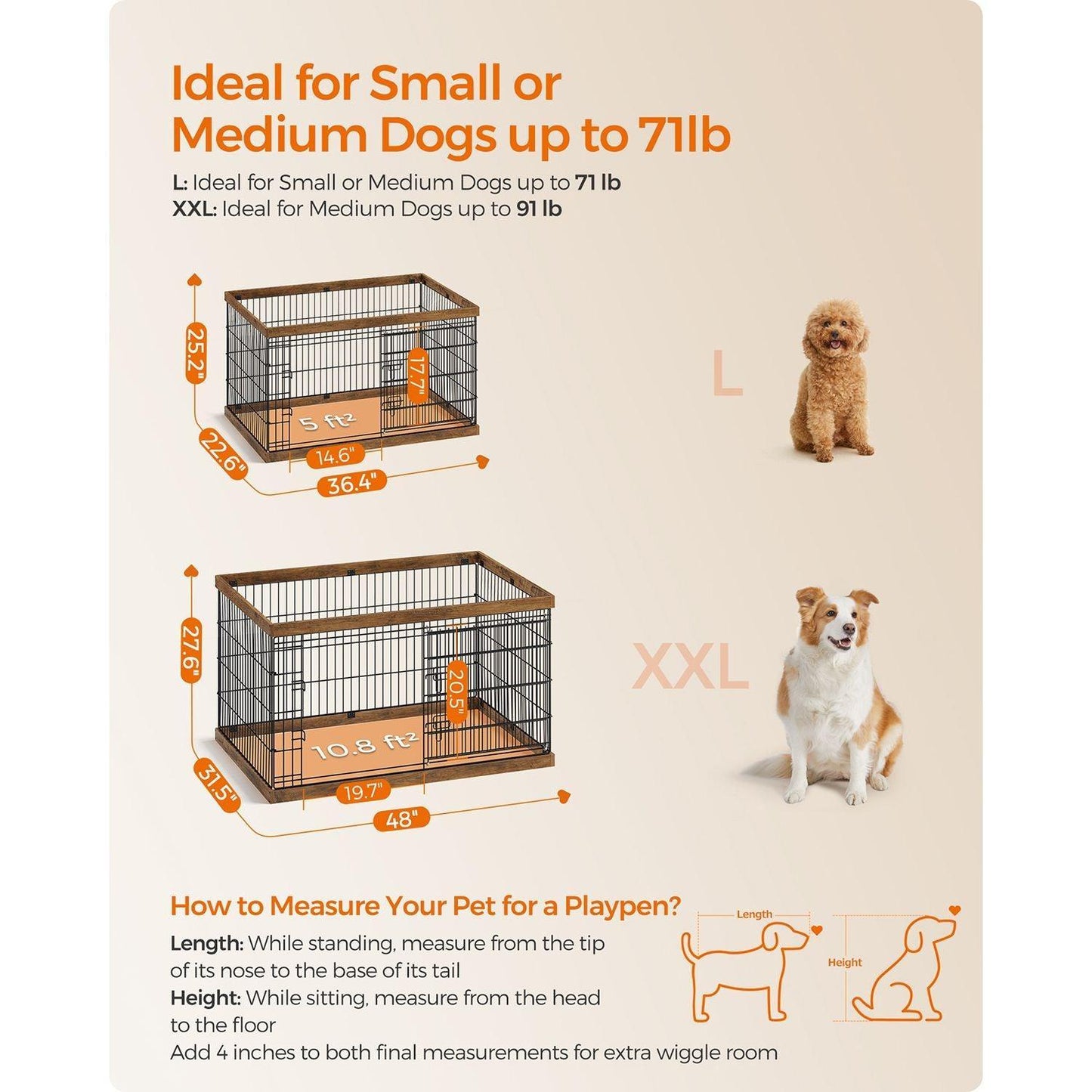 Dog Playpen 36.4 x 22.6 x 25.2 Inches FredCo