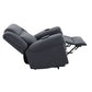 Domana Dark Blue Polished Microfiber Power Nirion Recliner with Lift, Heating& Massage Chair FredCo