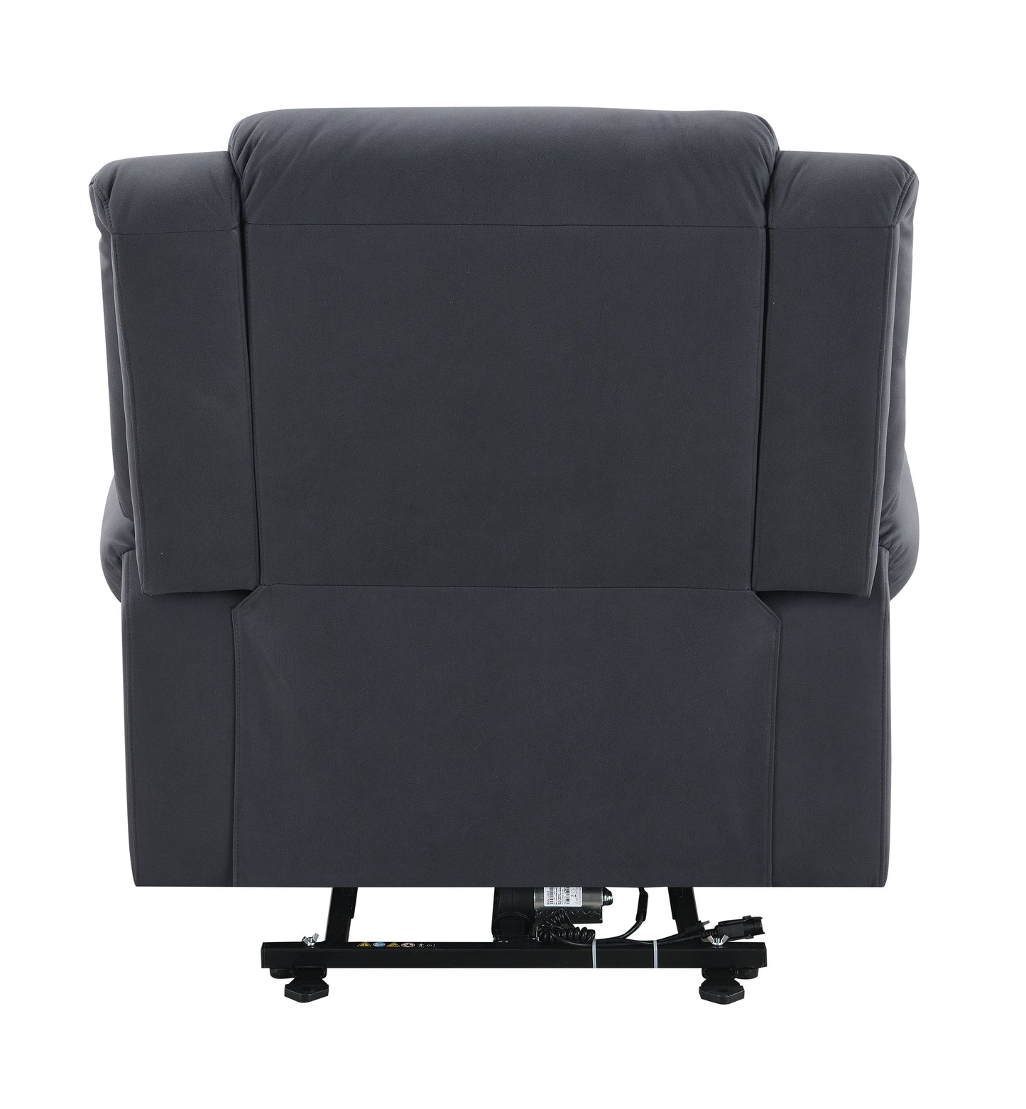 Domana Dark Blue Polished Microfiber Power Nirion Recliner with Lift, Heating& Massage Chair FredCo