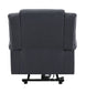 Domana Dark Blue Polished Microfiber Power Nirion Recliner with Lift, Heating& Massage Chair FredCo