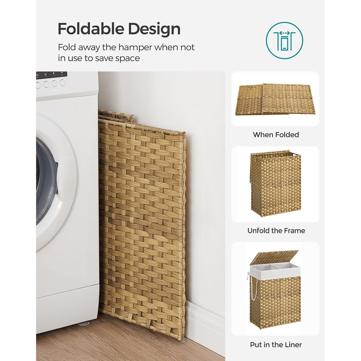 Double Laundry Hamper for Bathroom-ULCB251N01V1 FredCo