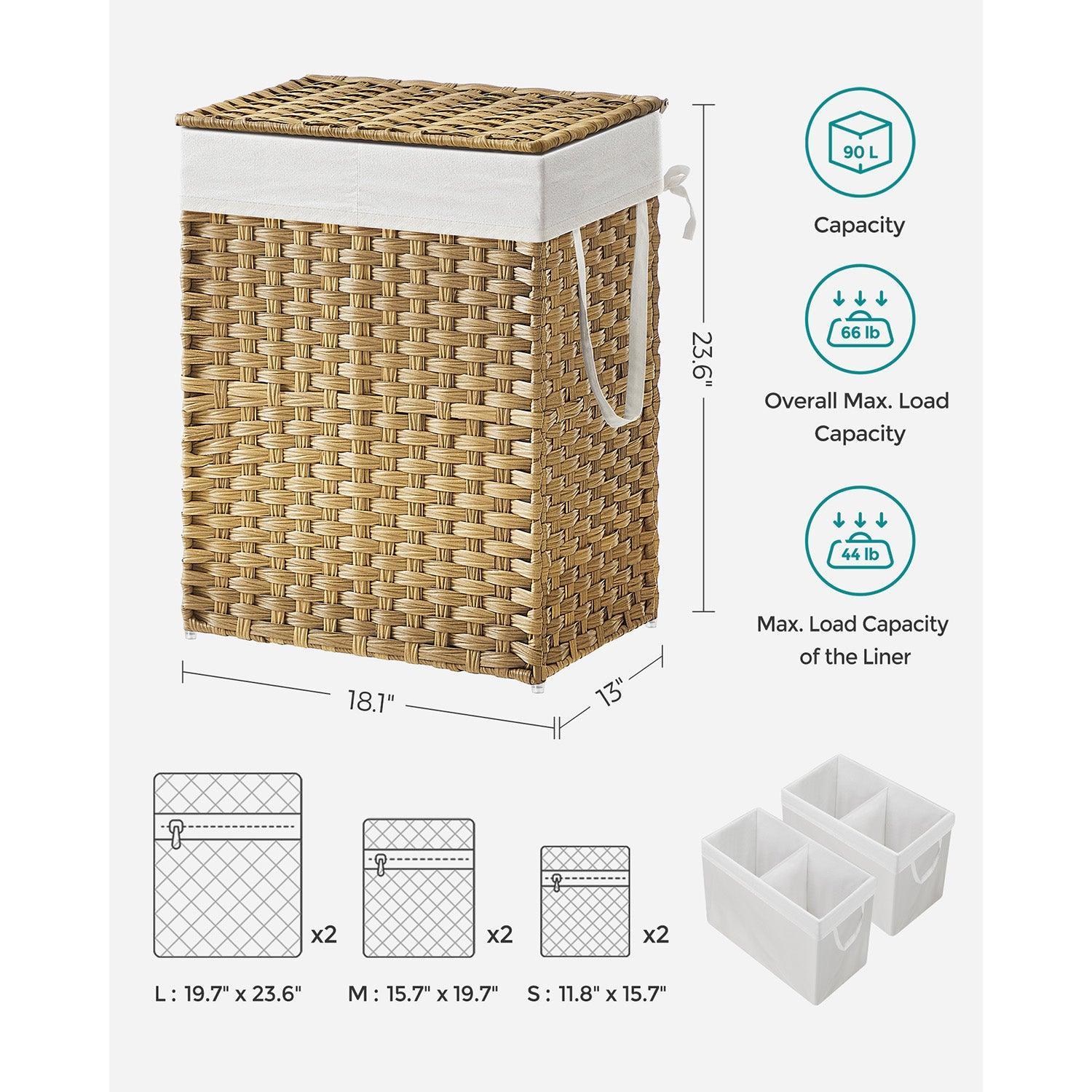Double Laundry Hamper for Bathroom-ULCB251N01V1 FredCo