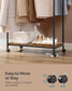 Double-Rod Clothes Rack with Wheels Rustic Brown and Ink Black FredCo