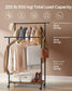 Double-Rod Clothes Rack with Wheels Rustic Brown and Ink Black FredCo