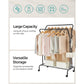 Double-Rod Clothing Rack with Wheels FredCo
