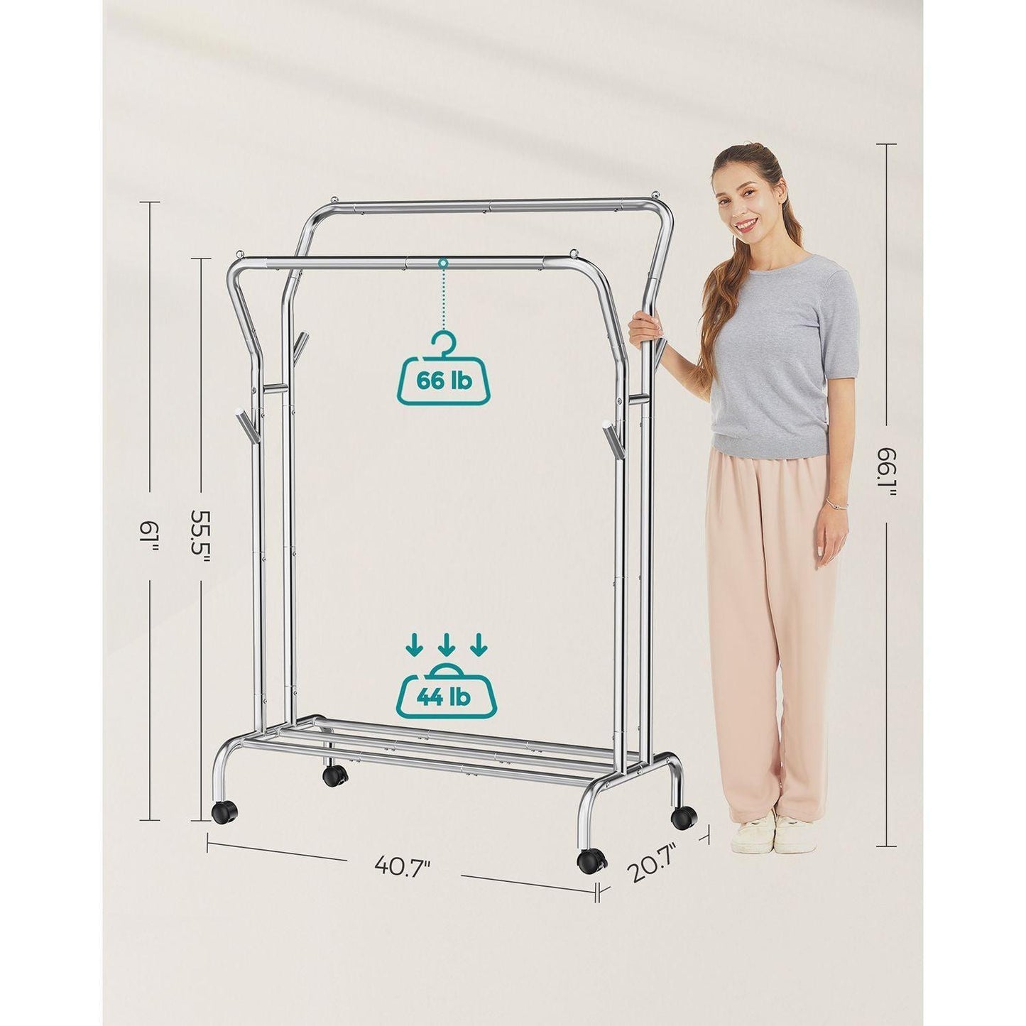 Double-Rod Garment Rack FredCo