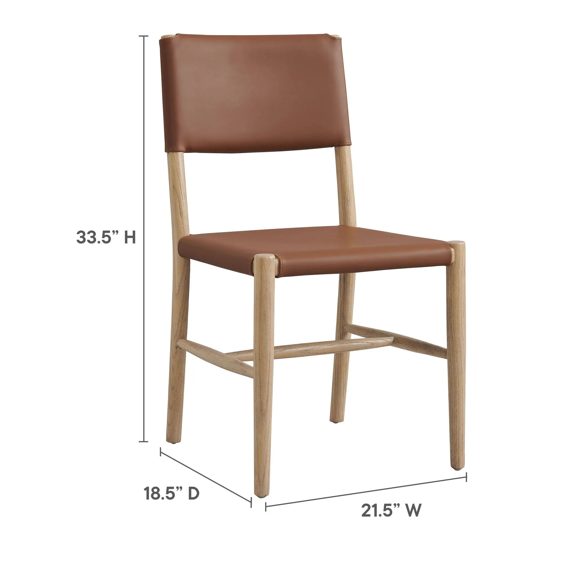 Dover Wood Vegan Leather Dining Side Chairs Set of 2 by Modway EEI-7240 FredCo