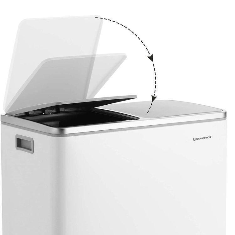 Dual Step Trash Can White FredCo