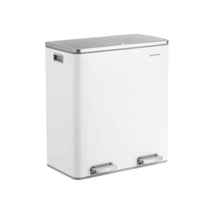 Dual Step Trash Can White FredCo
