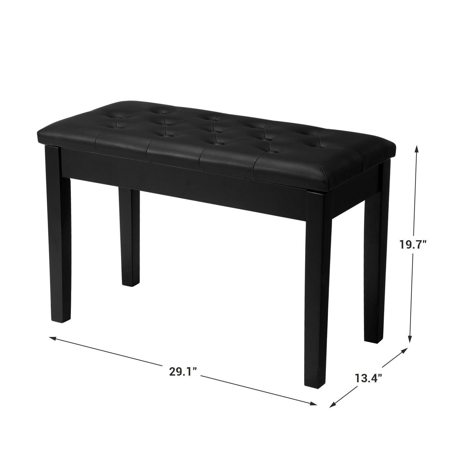 Duet Piano Bench with Padded Cushion and Storage Compartment FredCo