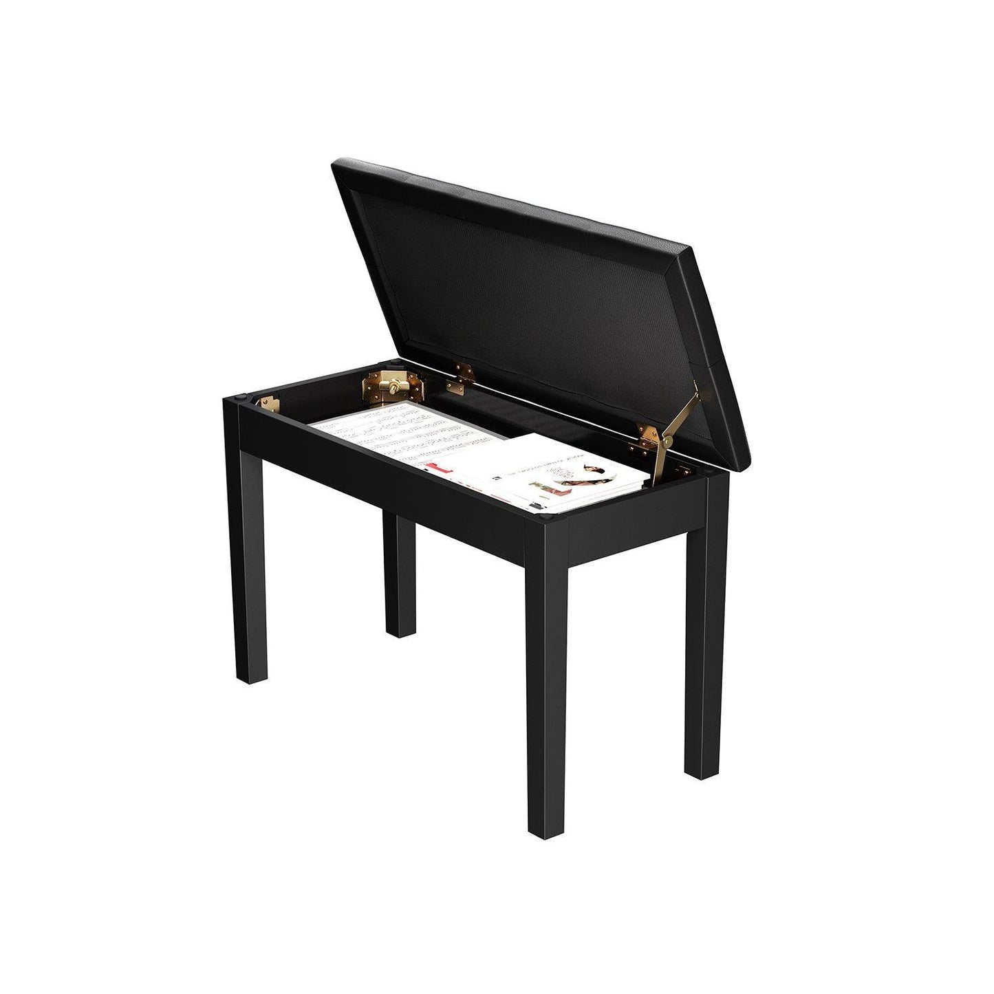 Duet Piano Bench with Padded Cushion and Storage Compartment FredCo