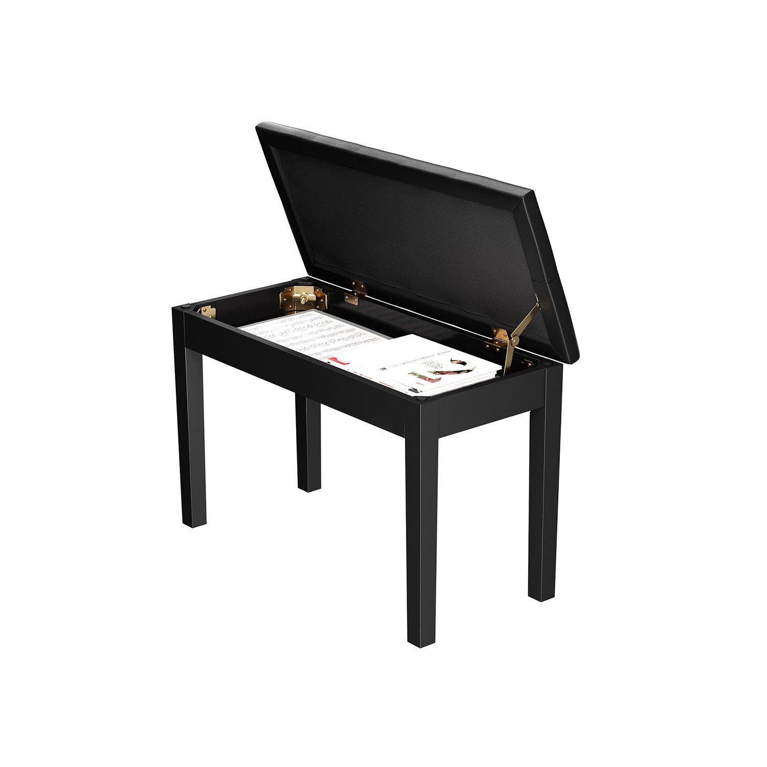 Duet Piano Bench with Padded Cushion and Storage Compartment FredCo
