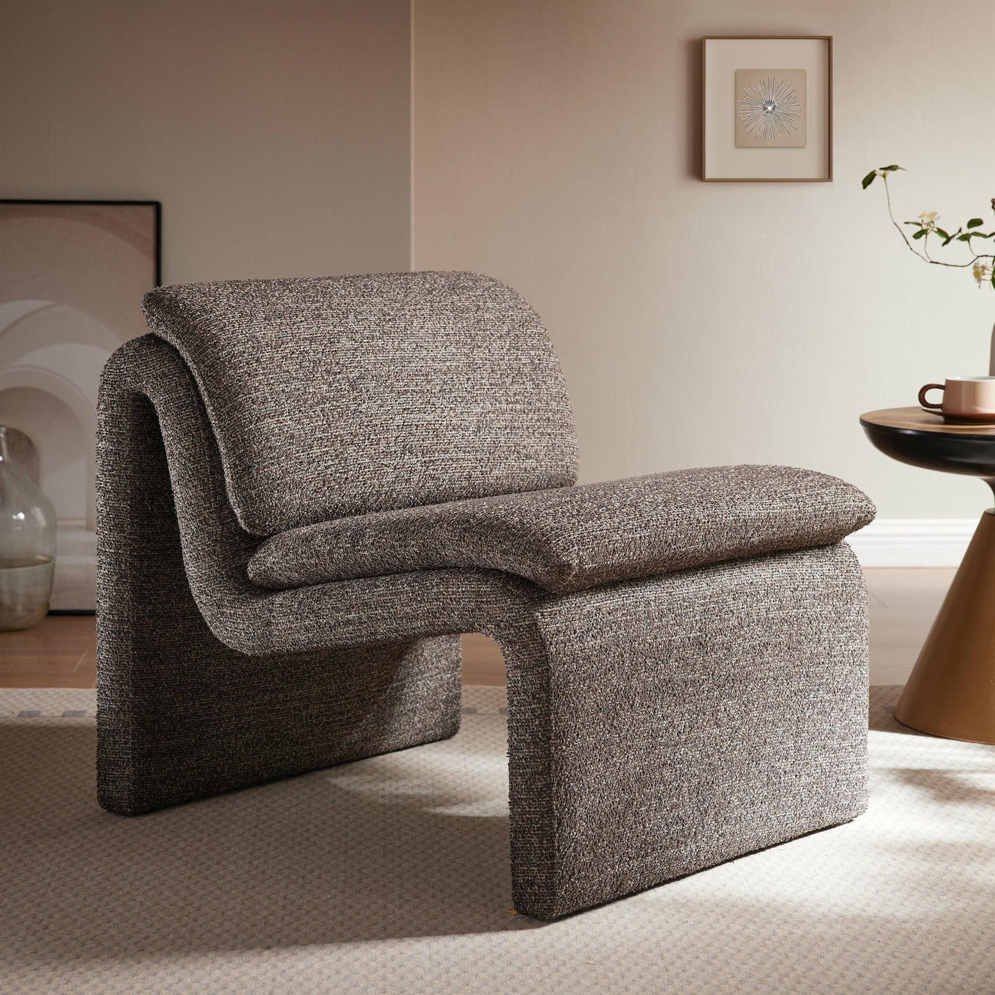 Dune Boucle Upholstered Armless Accent Chair by Modway FredCo