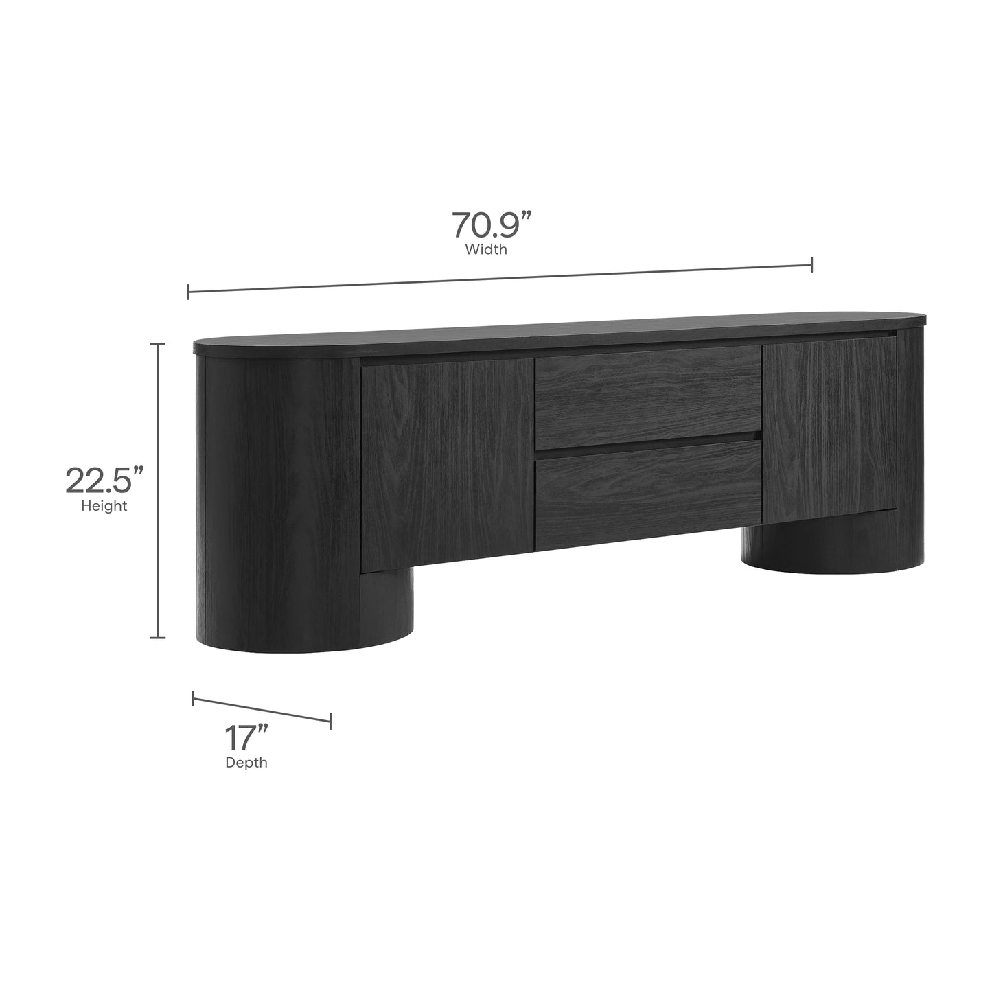 Duval 71 Inch Oval TV Cabinet by Modway EEI-7440 FredCo