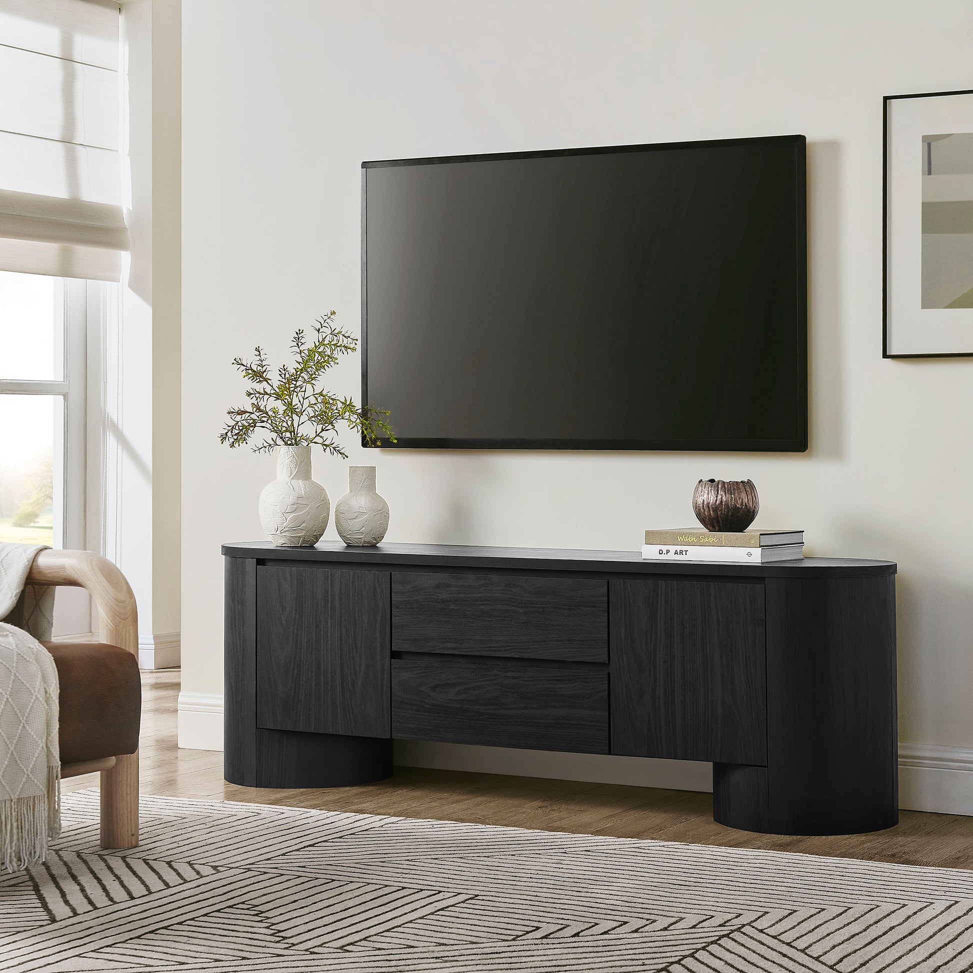 Duval 71 Inch Oval TV Cabinet by Modway EEI-7440 FredCo