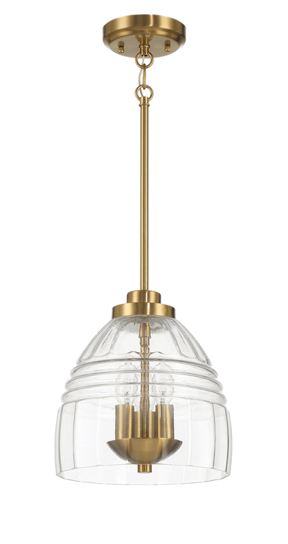 Modern gold and glass pendant light fixture for home interiors at FredCo International