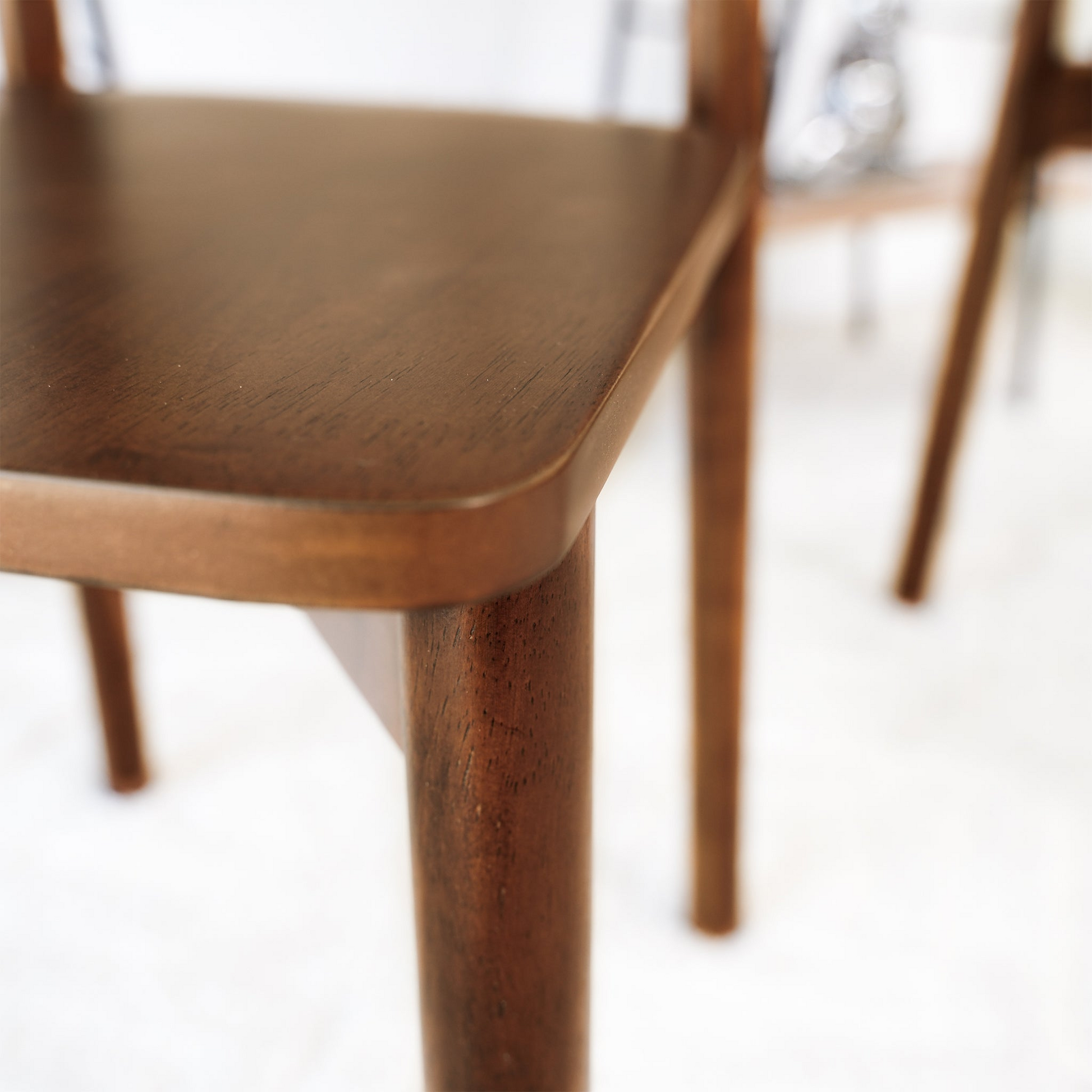 New Design Walnut Dining Chair Set Of 2 - Mid Century Modern Solid Wood Dining Chairs in Rich Walnut Color 17.5'W x 17.7'D x 29.9'H for Living Room Bedroom Outdoor FredCo