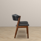 High Quality Enzo Mid-Century Modern Black Leather Dining Chair (Set of 2) with Solid Wood Base 21.1'W x 24.5'D x 30.1'H for Living Room Bedroom Outdoor FredCo