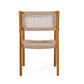 Outdoor Dining Chair Set of 2, Patio Chairs, Teak Acacia Wood, Light Brown Rope FredCo