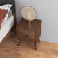 Alexandra Mid-Century Modern Night Stand with 2 Drawers in Walnut Brown Solid Wood 24.8'H x 17.7'W x 15.7'D FredCo