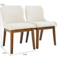 Ellis Mid-Century Modern Dining Chair Set of 2 with Full-Back Support in Beige Linen FredCo