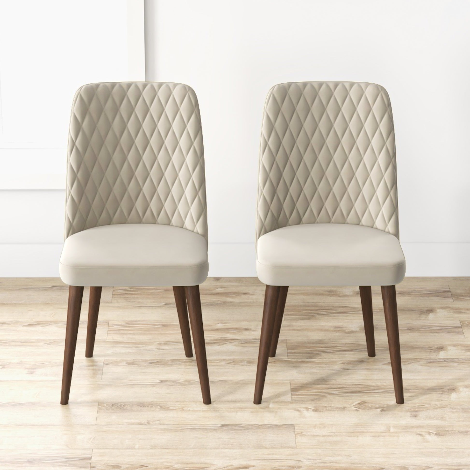 Premium Katie Mid-Century Modern Velvet Dining Chair Set - Elegant Design, Durable Velvet, Solid Wood Frame for Home Kitchen FredCo