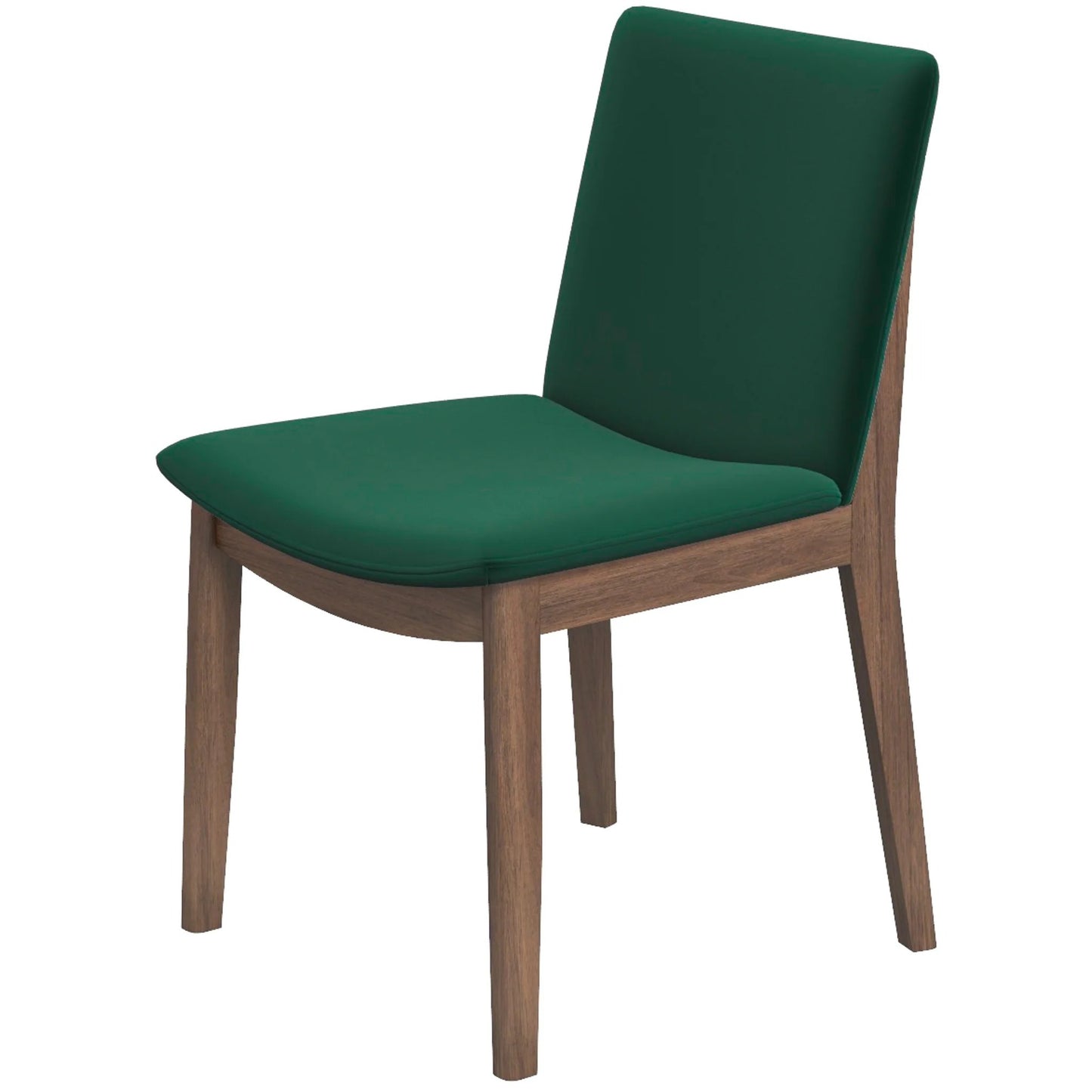 Laura Mid-Century Modern Solid Wood Dining Chair Set of 2 Green Velvet 20 x 20 x 32 inches FredCo