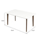 Lindsey Mid-Century Modern Solid Wood Dining Table with White Top and Walnut Legs, 59 inches for Bedroom Hallway, Entryway FredCo