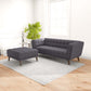 Modern gray sofa and ottoman set in bright living room, FredCo International furniture