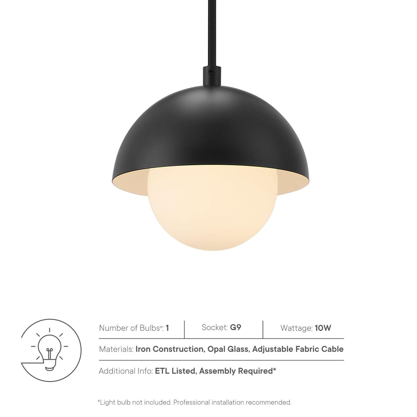 Eclipse Globe Pendant Light by Modway FredCo