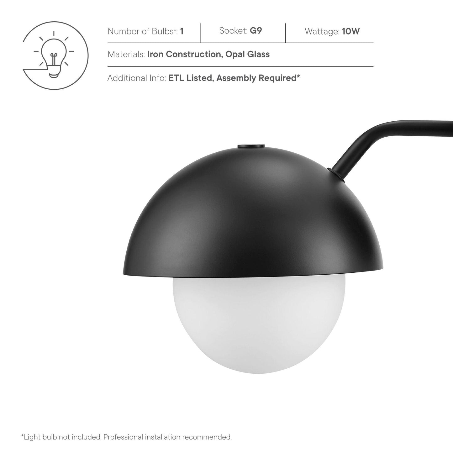 Eclipse Globe Wall Sconce by Modway FredCo