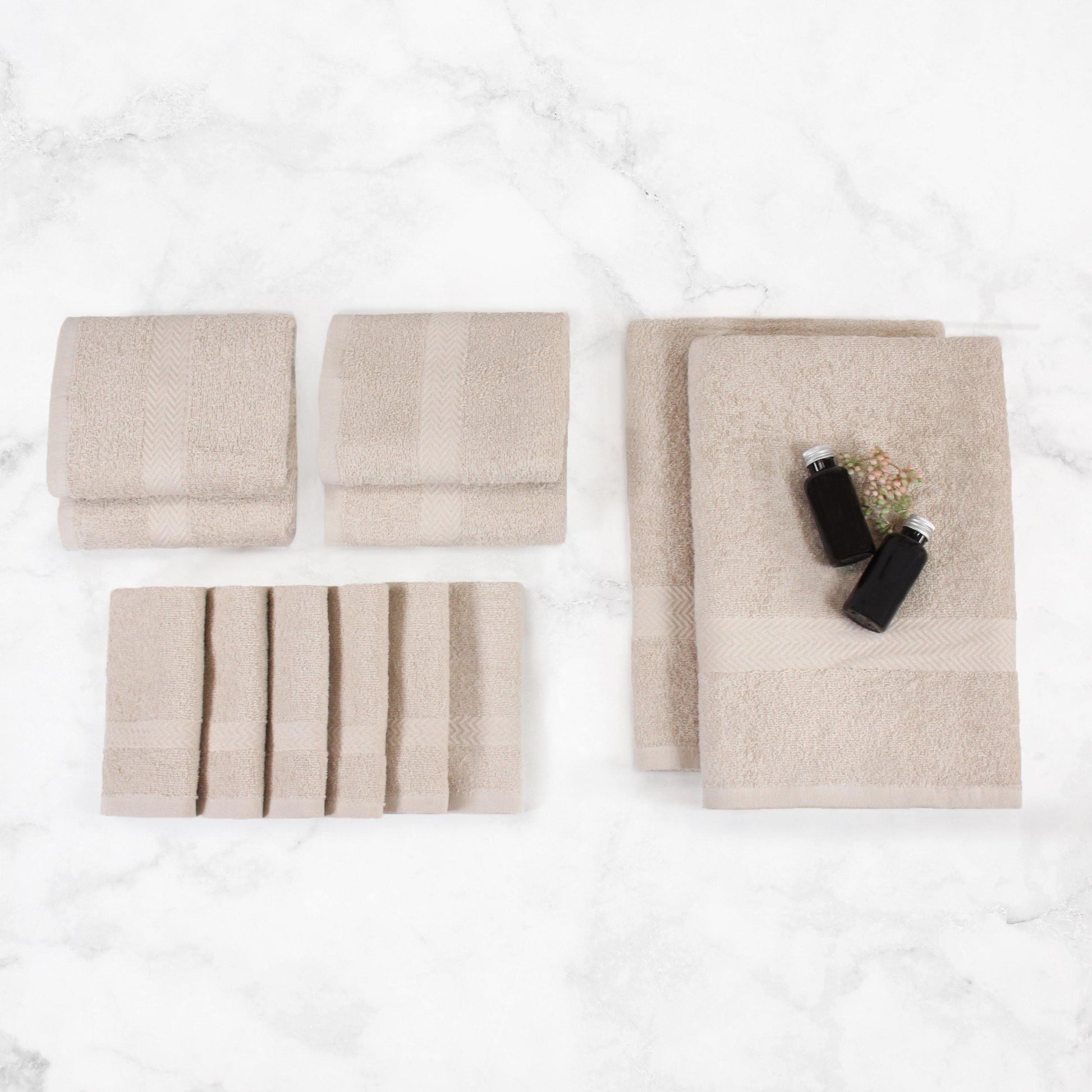 Eco-Friendly Cotton 12-Piece Towel Set, by Superior FredCo