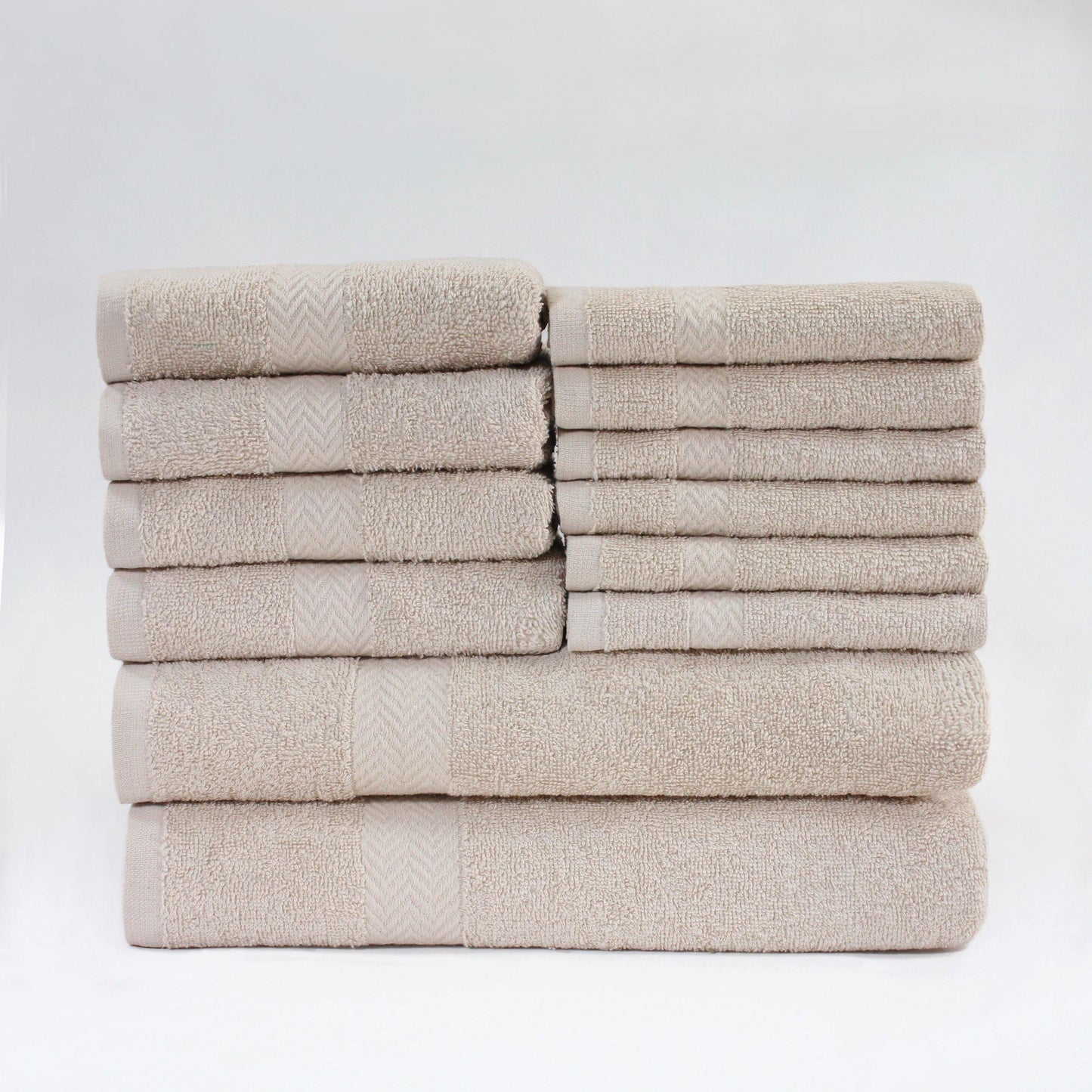 Eco-Friendly Cotton 12-Piece Towel Set, by Superior FredCo