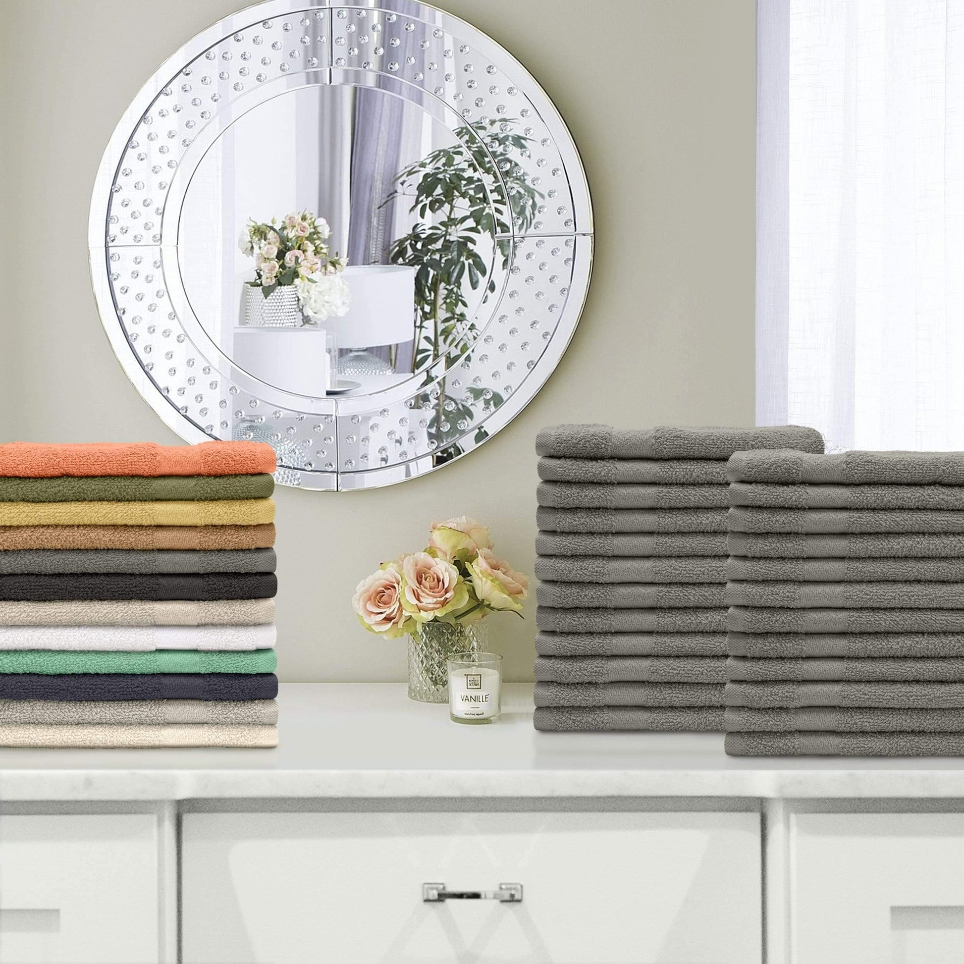 Eco-Friendly Cotton 24-Piece Face Towel Set, by Superior FredCo