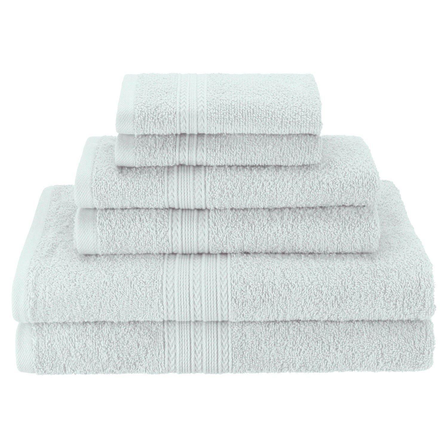 Eco-Friendly Soft Plush Ring-Spun Cotton Absorbent 6-Piece Towel Set FredCo