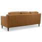 Cooper Mid Century Modern Tan Leather Sofa with Easy Maintenance and Solid Wood Frame FredCo